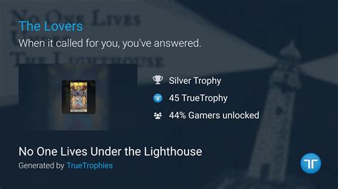 The Lovers trophy in No One Lives Under the Lighthouse