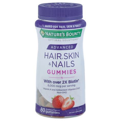 Save On Nature S Bounty Advanced Hair Skin And Nails Gummies Strawberry Order Online Delivery Giant