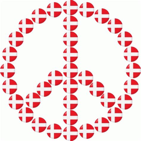 Denmark Flag Peace Sign Joypixels Sticker Denmark Flag Peace Sign