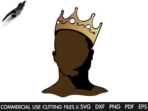 Black King Svg Black Man Silhouette Black Man With Crown Svg Etsy