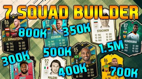 FIFA 20 SQUAD BUILDER 300K 350K 400K 500K 700K 800K 1 5M HYBRID SQUAD