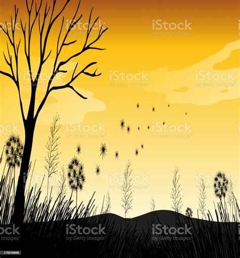 Silhouette Field Stock Illustration Download Image Now 2015