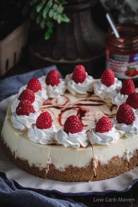 Keto Cheesecake With Raspberry Swirl Low Carb Maven