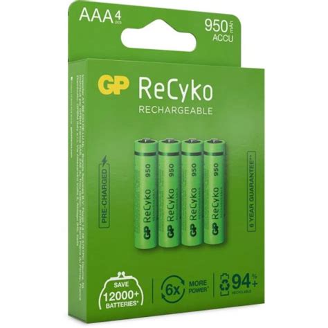 GP ReCyko AAA Batteri 950 MAh 4 Pack E9fc 400 Fyndiq