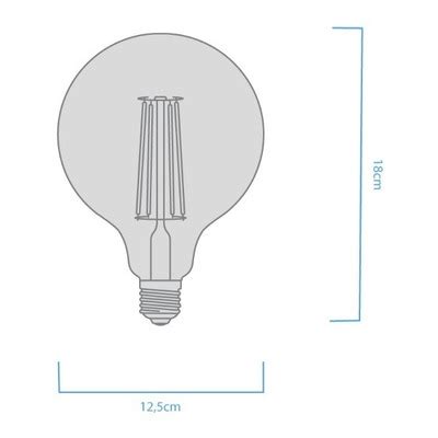 LUZ DESING Lampara Globo Filamento Dimerizable Led 8w Vintage G125