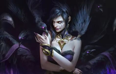 Wallpaper Art League Of Legends Skin LoL Morgana For Mobile And