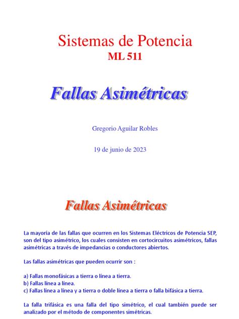 Clase 03 Fallas Monofásicas A Tierra 19 De Junio De 2023 Pdf