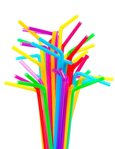 Premium Photo Colorful Drinking Straws Isolated On White Background