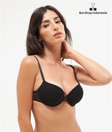 Bra Super Push Up Layered Mesh Black