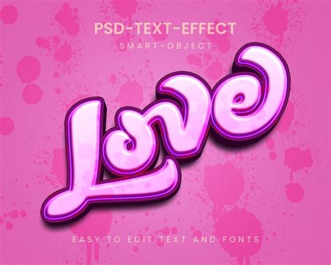 Premium Psd Love 3d Text Effect