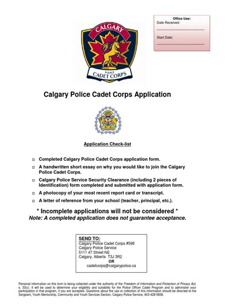 Cpcc Cadet Application Form V4 Pdf