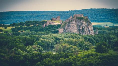 Scenic View of the Nature and Devin Castle in Bratislava Stock Image ...