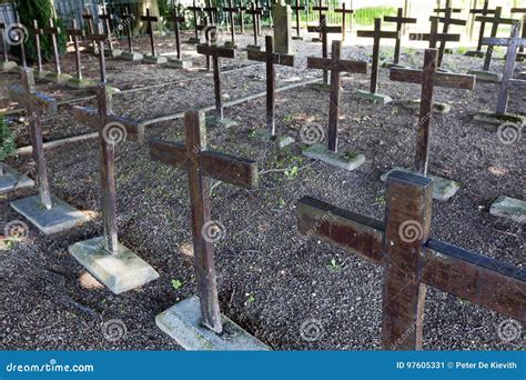 Wooden Crosses on a Cemetery Stock Image - Image of religious, places ...