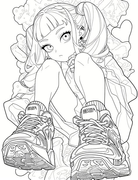 Decora Girl Cute Coloring Page Manga Coloring Book Cute Coloring