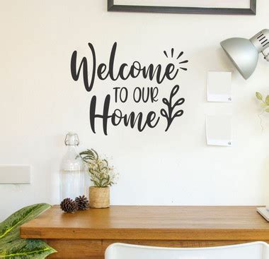 Welcome to our Home Entryway Decor Quote Wall Art Sticker Decal