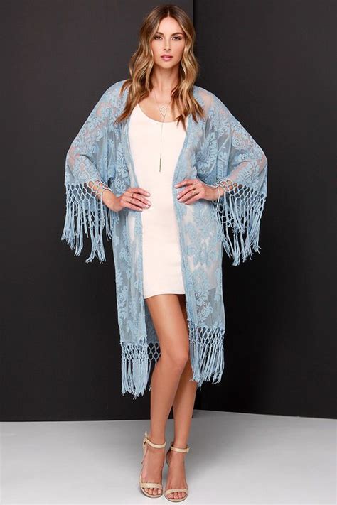 Oahu Loves You Light Blue Lace Kimono Top Kimono Top Lace Kimono