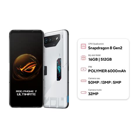 Điện Thoại Gaming Rog Phone 7 Ultimate 16gb Ram 512gb Trắng Asus