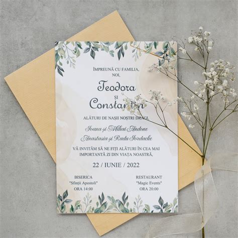 Card personalizat cu text Invitație nuntă Elegance StarGift ro