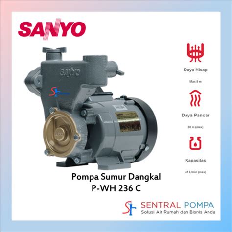 Jual Pompa Sumur Dangkal 200 Watt Sanyo PWH 236 C Kota Bandung