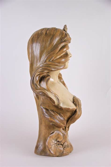 Art Nouveau Bust Flower Girl By E Roguier France Circa 1900 At 1stdibs