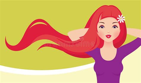 Girl With Red Hair Stock Vector Illustration Of Longhaired 24474368