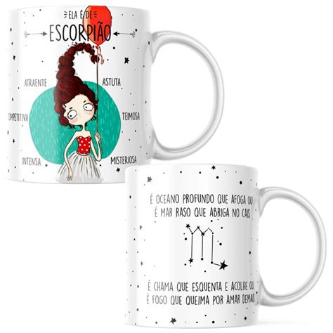 Caneca de Porcelana Personalizada Signo Escorpião Elo7