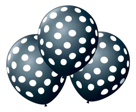 25 Bexigas Balão N9 Decoração Preto Bolinhas Brancas MercadoLivre