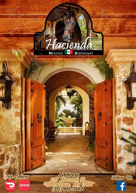 Menu at Hacienda Authentic Mexican Restaurant, Watertown