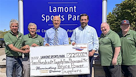 Bruce Power Suppliers Make Major Donation To Lamont Sports Park In Saugeen Shores Saugeen Times