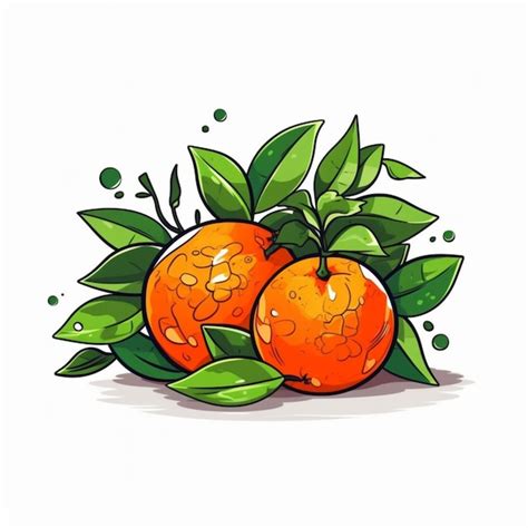 Premium Ai Image A Cartoon Image Of Two Oranges With Leaves And The