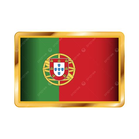 Bandera De Portugal Con Insignia Cuadrada Transparente Vector Png