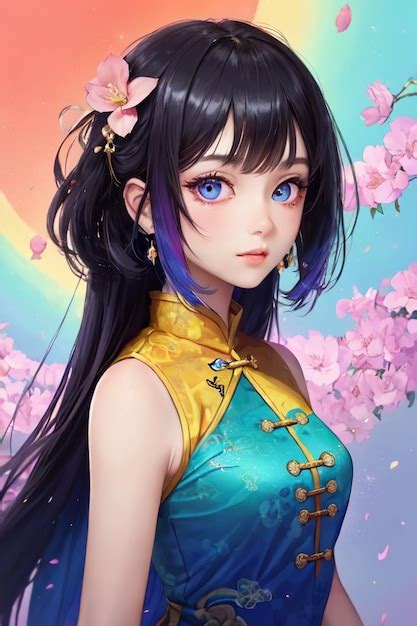 Dessin Animé Mignon Anime Style Chinois Cheongsam Costume Belle Fille