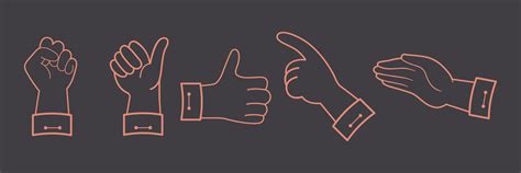 Hand Gestures Line Art Vector Art At Vecteezy