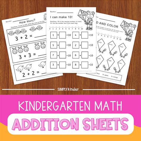 Kindergarten Math Activity Fun With Addition Worksheets Simply