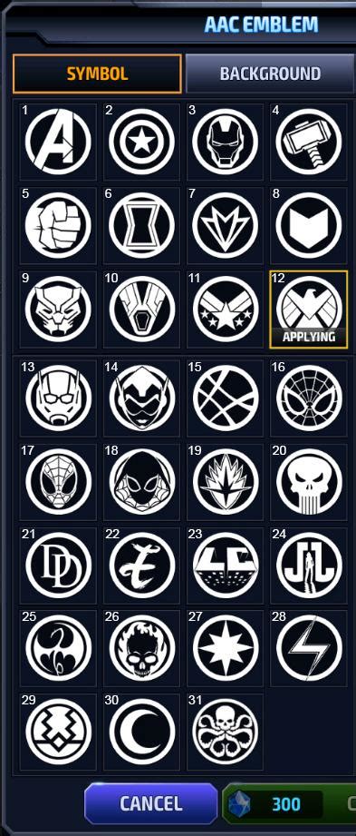 Avengers Character Symbols