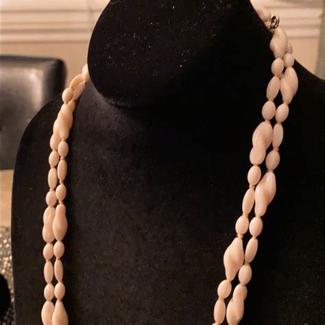 Jewelry Vintage Pale Pink Glass Twist Bead Necklace Poshmark