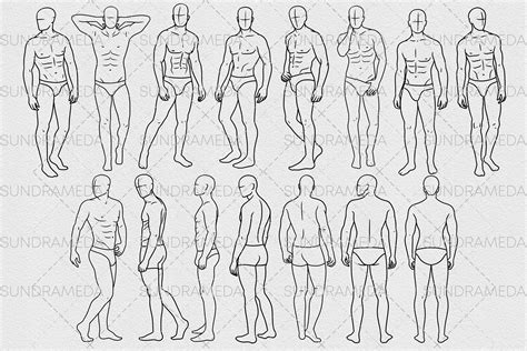 Male Body Poses Procreate Brushes By Smotrivnebo Thehungryjpeg