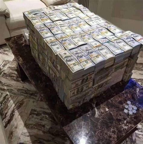 Fake Money Stacks On Marble Table