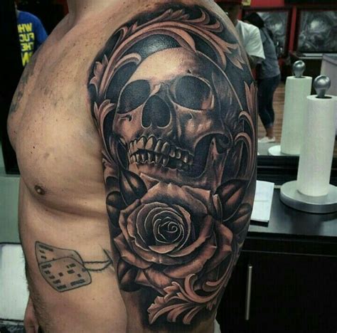 Skull And Rose Skull Sleeve Tattoos Sleeve Tattoos For Women