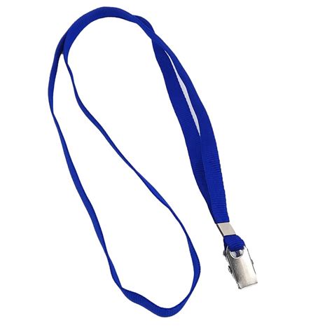 Cordão Para Crachá Tecido Azul Papelaria Criativa