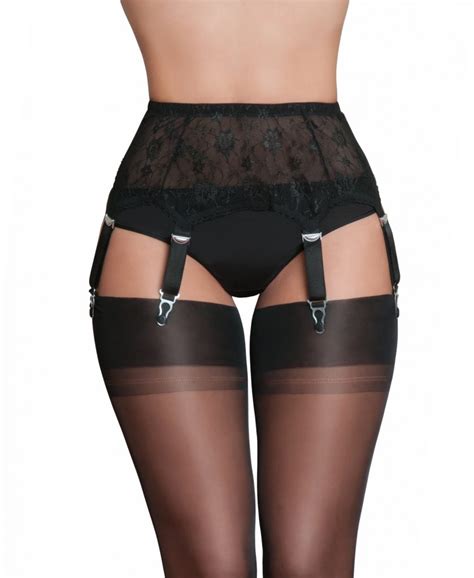 6 Strap All Lace Suspender Belt Retro Rosie