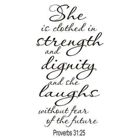 Proverbs 31 25 Vinyl Wall Art Wall Decal Scripture Wall Art Bible Verse