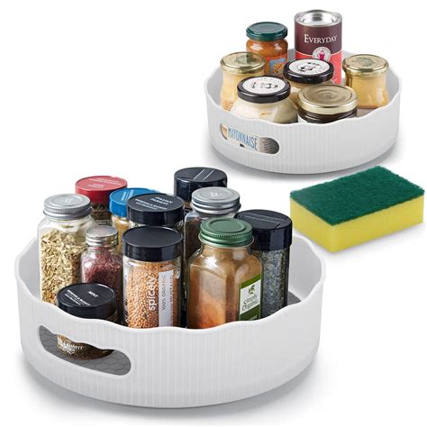 Buy Lazy Susan Turntable Cabinet Organizer 2 Pack Rotating Spice Rack