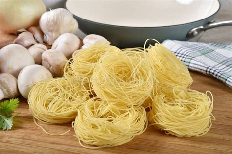 Angel Hair Pasta Nests Stock Image Image Of Wholesome 139779227