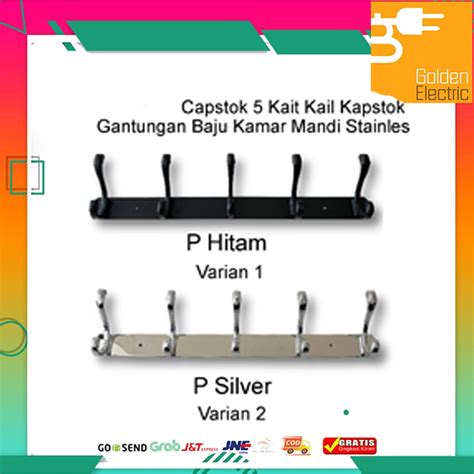 Jual Capstok 5 Kait 5 Kail Gantungan Baju Stainless Silver Kapstok