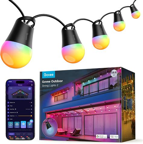 Govee Smart Outdoor String Lights Ft Rgbic Outdoor Lights With