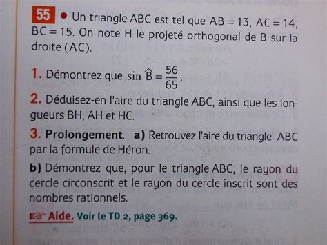 Math 1ère S Relation Métriques Dans Un Triangle