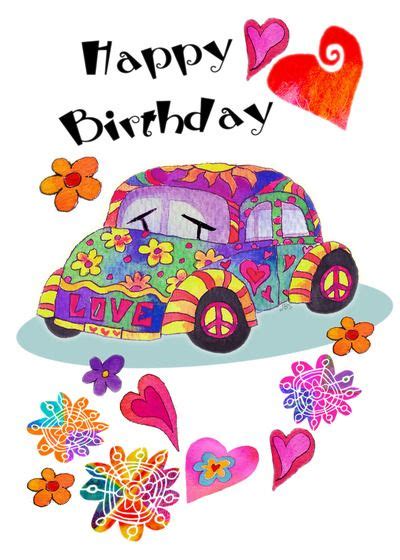 Hippie Peace Happy Birthday Quote Hippie Birthday Happy Clip Art