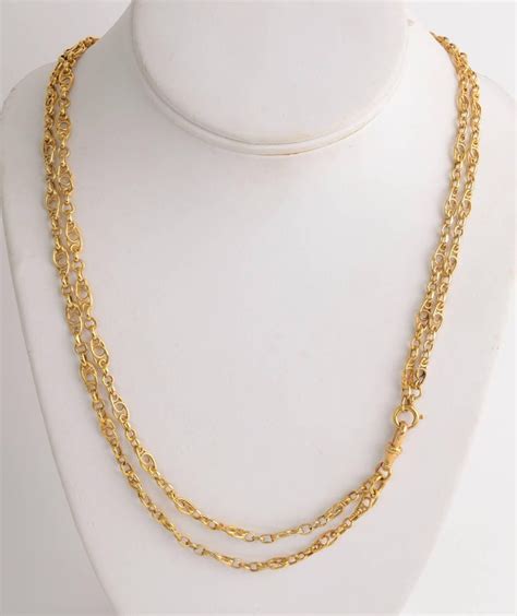 Handmade Long Gold Chain Necklace At 1stdibs