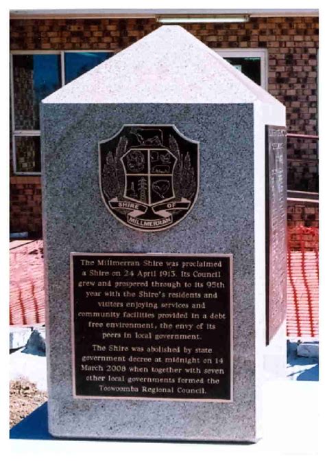 Millmerran Shire Council Historical Marker